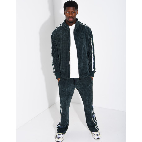 Ensemble côtelé pantalon et veste à bandes