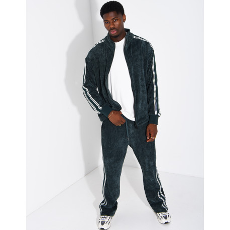 Ensemble côtelé pantalon et veste à bandes