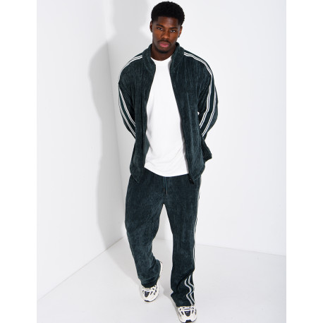 Ensemble côtelé pantalon et veste à bandes
