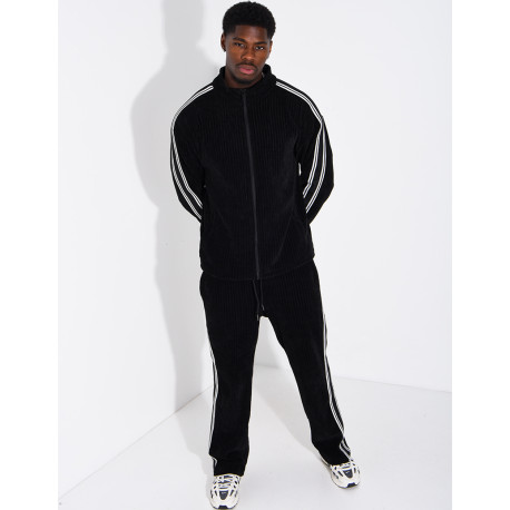 Ensemble côtelé pantalon et veste à bandes