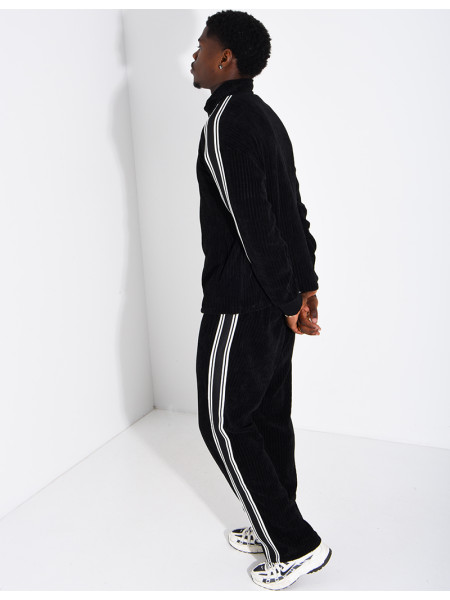 Ensemble côtelé pantalon et veste à bandes