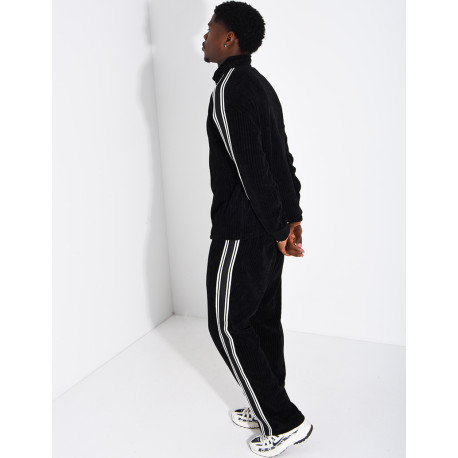 Ensemble côtelé pantalon et veste à bandes