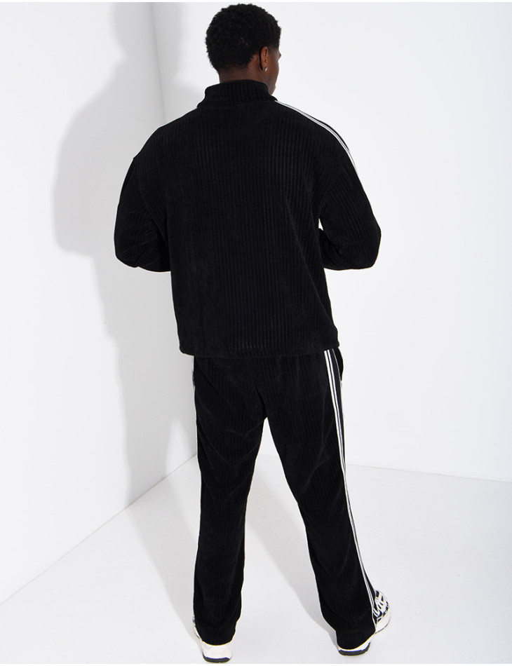 Ensemble côtelé pantalon et veste à bandes