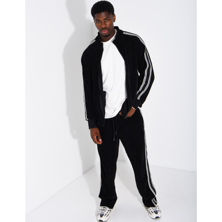 Ensemble côtelé pantalon et veste à bandes