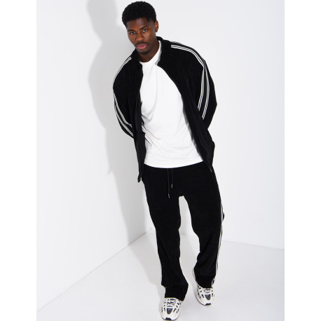Ensemble côtelé pantalon et veste à bandes