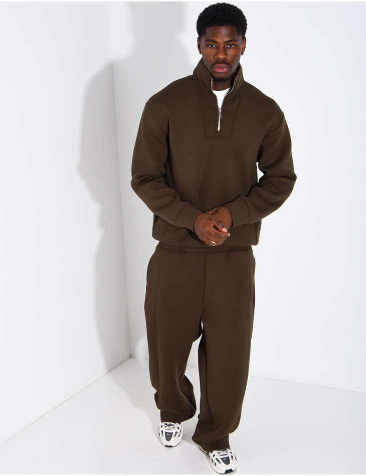 Ensemble en néoprène pantalon et sweat col à fermeture éclaire