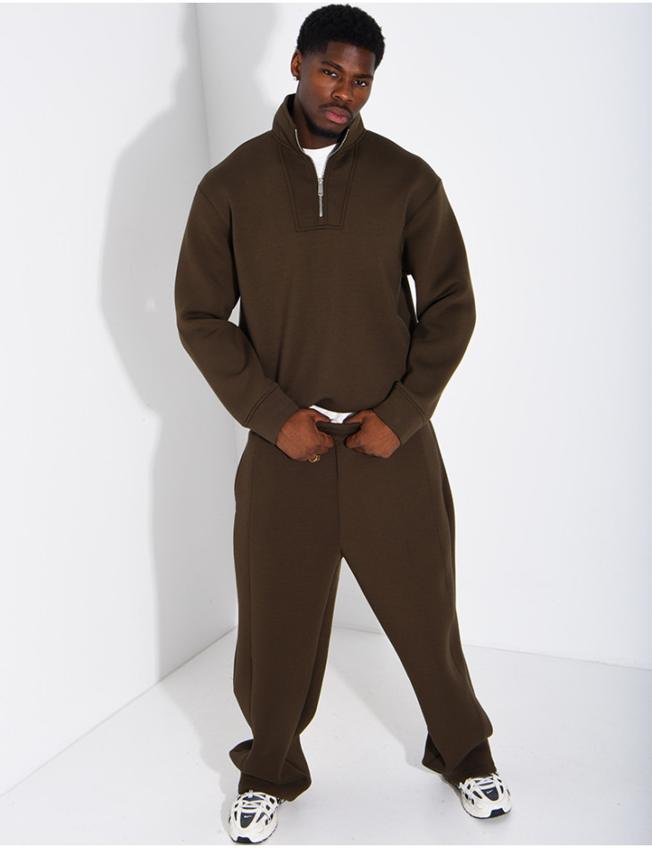 Ensemble en néoprène pantalon et sweat col à fermeture éclaire