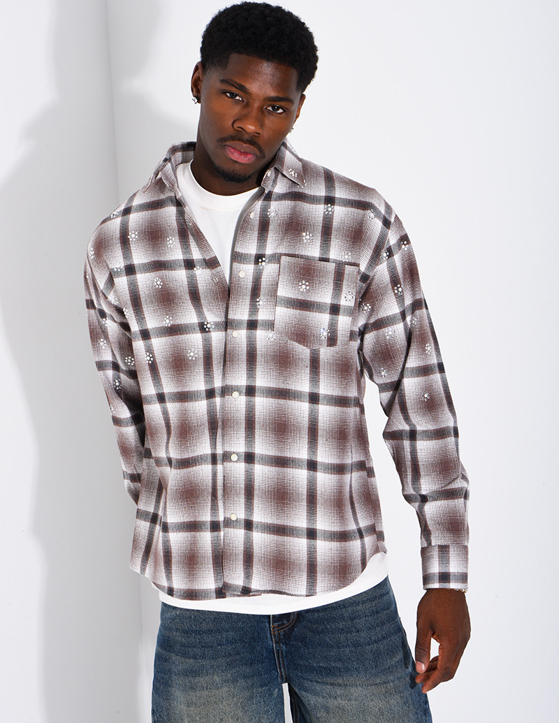 Chemise à carreaux avec...