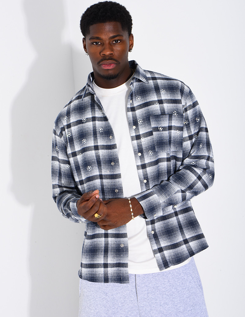 Chemise à carreaux avec...
