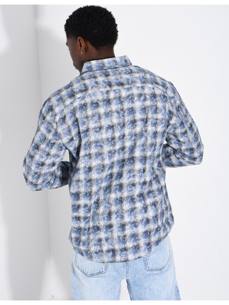 Chemise à carreaux ornée de strass