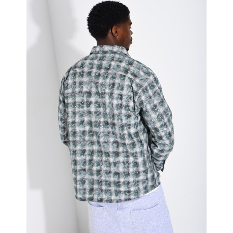 Chemise à carreaux ornée de strass