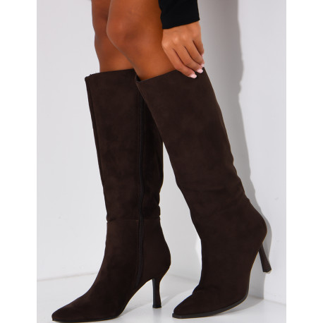 Wildlederstiefel mit Stilettoabsatz