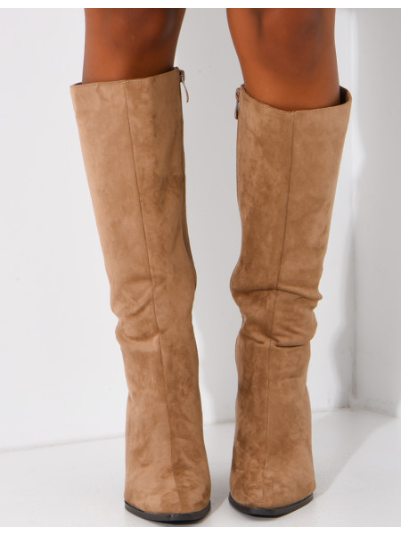 Suede stiletto boots