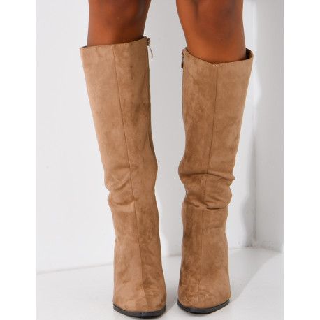 Suede stiletto boots