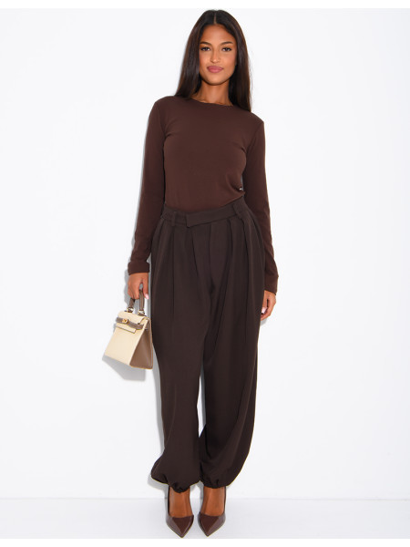 Pantalon de tailleur coupe ballon