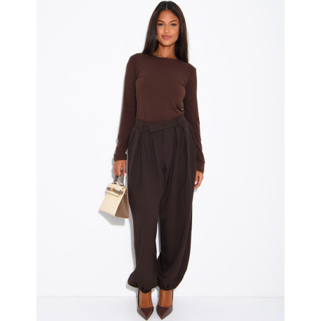 Pantalon de tailleur coupe ballon