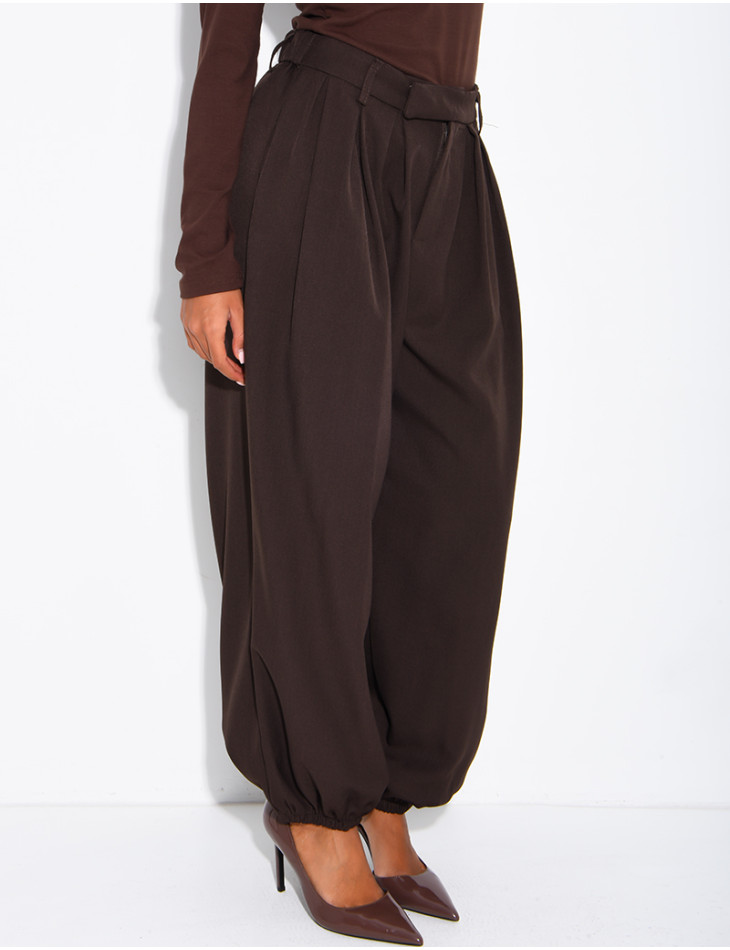 Pantalon de tailleur coupe ballon