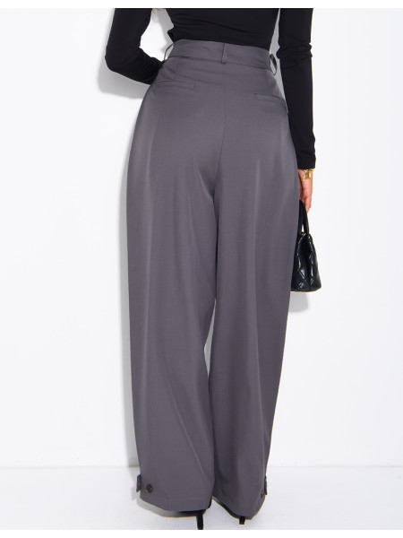 Pantalon de tailleur bouffant à boutons aux chevilles