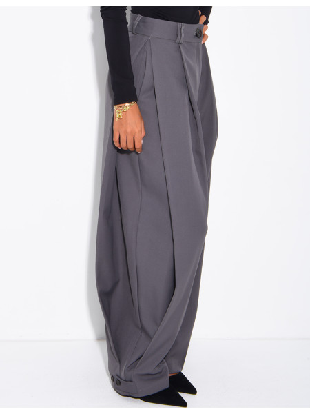 Pantalon de tailleur bouffant à boutons aux chevilles
