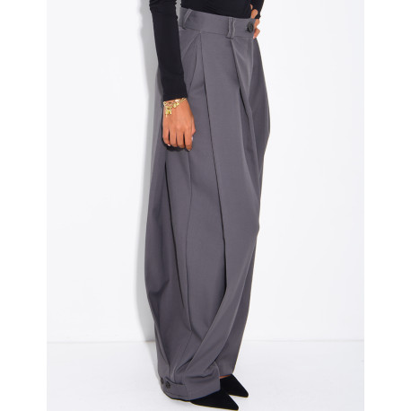 Pantalon de tailleur bouffant à boutons aux chevilles