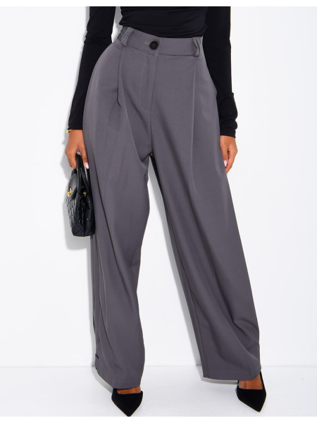 Pantalon de tailleur bouffant à boutons aux chevilles