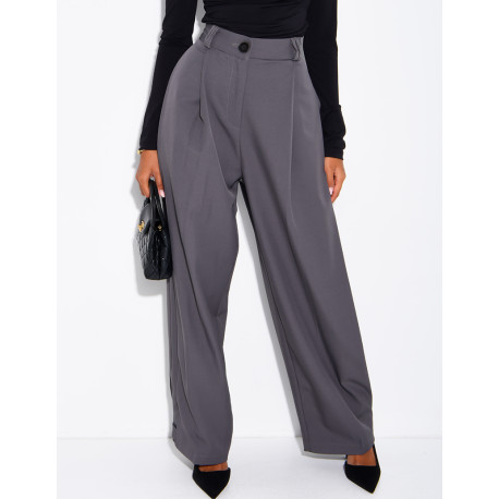 Pantalon de tailleur bouffant à boutons aux chevilles