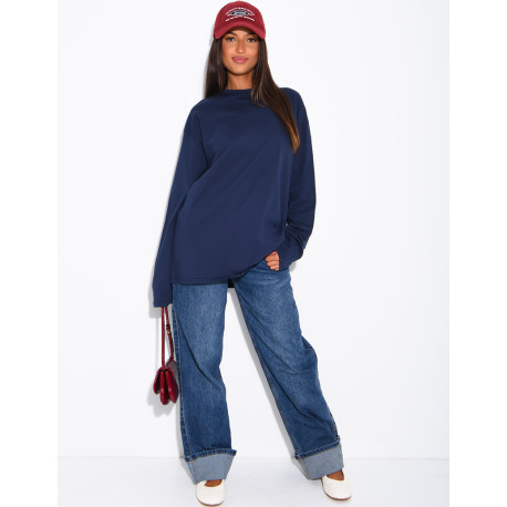T-shirt manches longues oversize 100% coton
