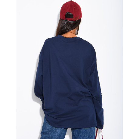 T-shirt manches longues oversize 100% coton