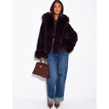 Veste courte en fausse fourrure