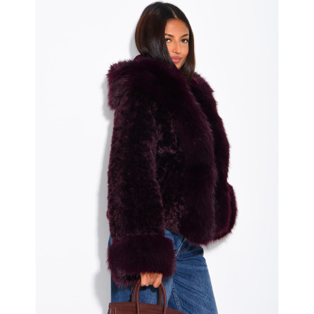 Veste courte en fausse fourrure