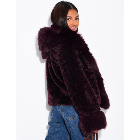 Veste courte en fausse fourrure