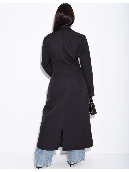 Blazer manteau très long et cintré à boutons