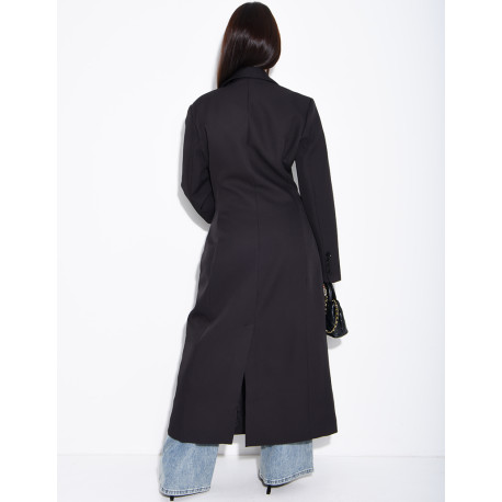 Blazer manteau très long et cintré à boutons