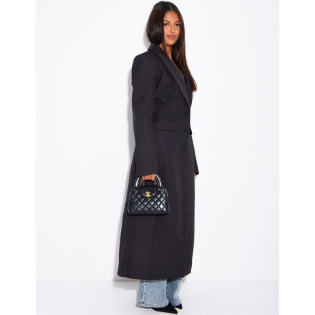 Blazer manteau très long et cintré à boutons
