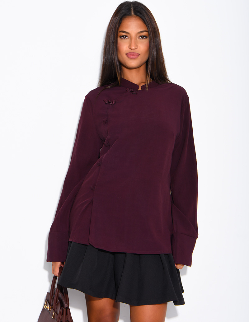 Blouse à boutonnière croisée