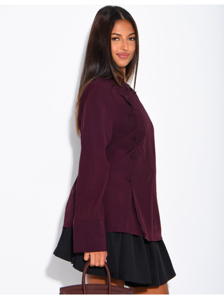 Blouse à boutonnière croisée