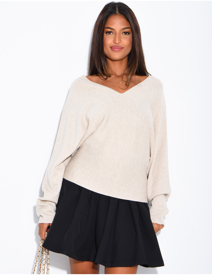 Lockerer, schulterfreier Pullover