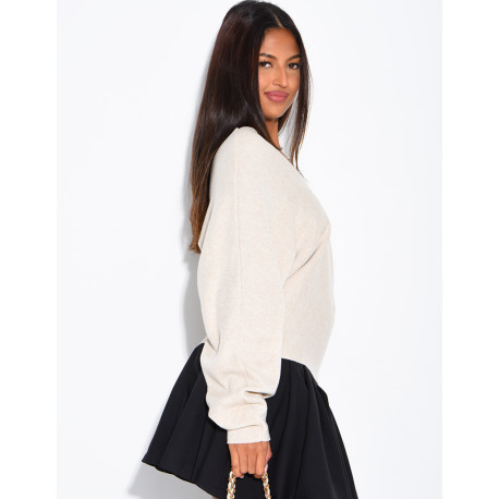 Lockerer, schulterfreier Pullover