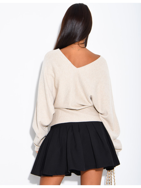 Lockerer, schulterfreier Pullover