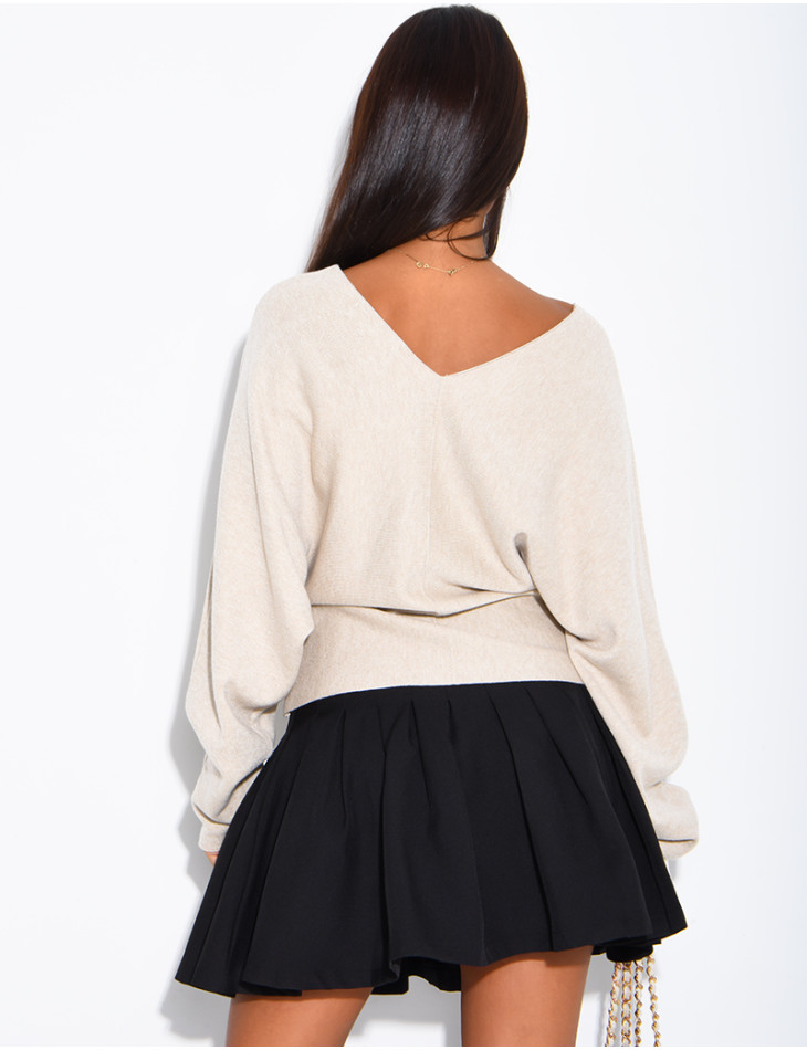 Lockerer, schulterfreier Pullover