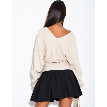 Lockerer, schulterfreier Pullover