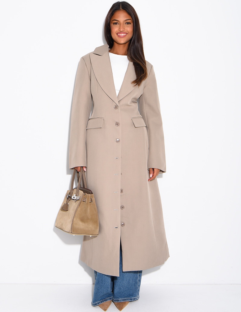 Blazer manteau très long et...