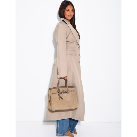 Blazer manteau très long et cintré à boutons