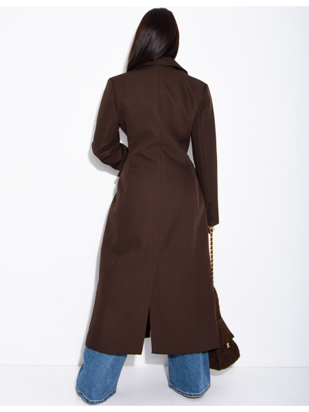 Blazer manteau très long et cintré à boutons