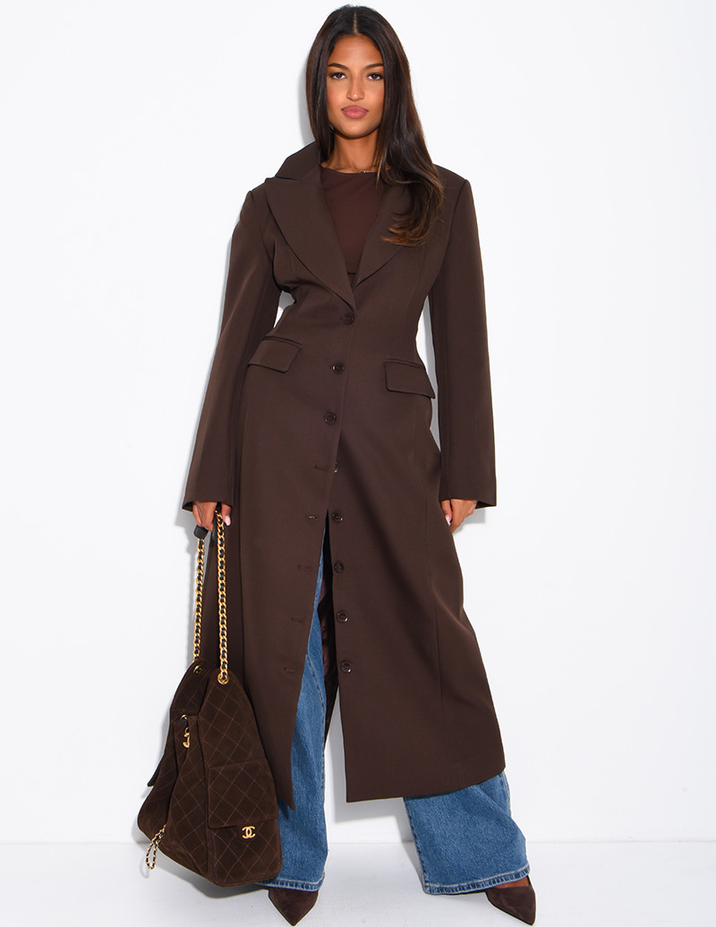 Blazer manteau très long et...
