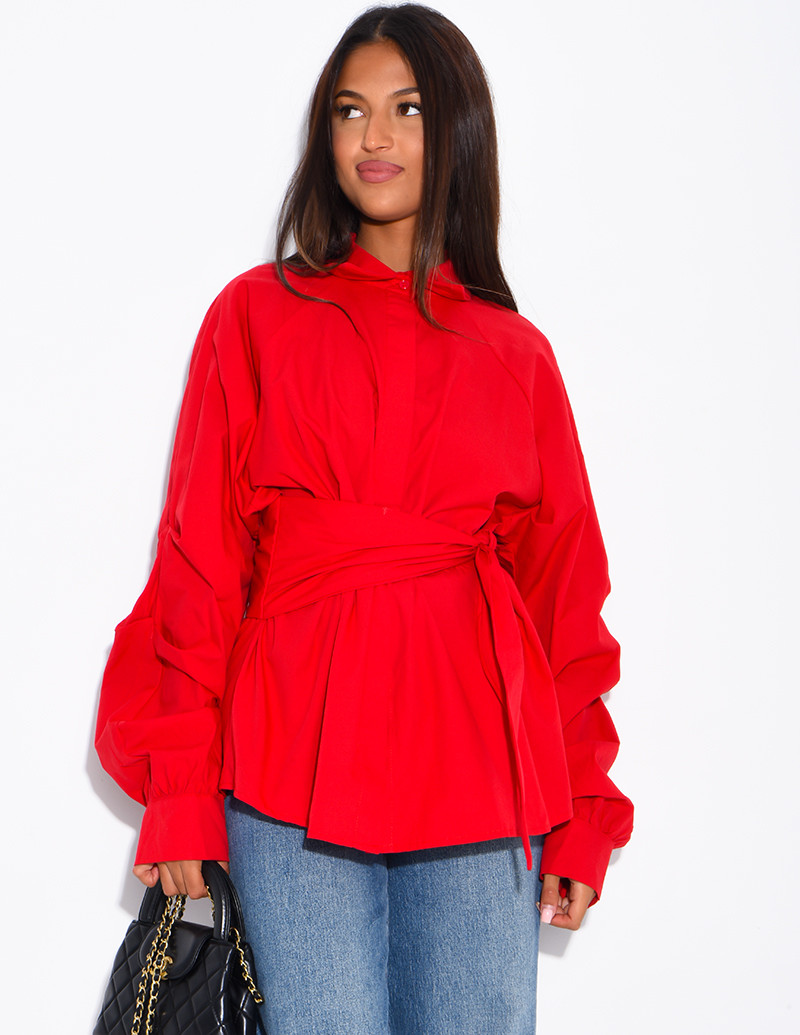 Chemise à nouer à la taille