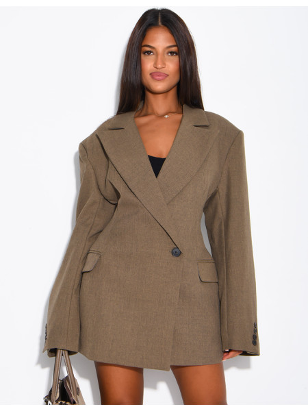 Blazer très ajustée à épaulettes