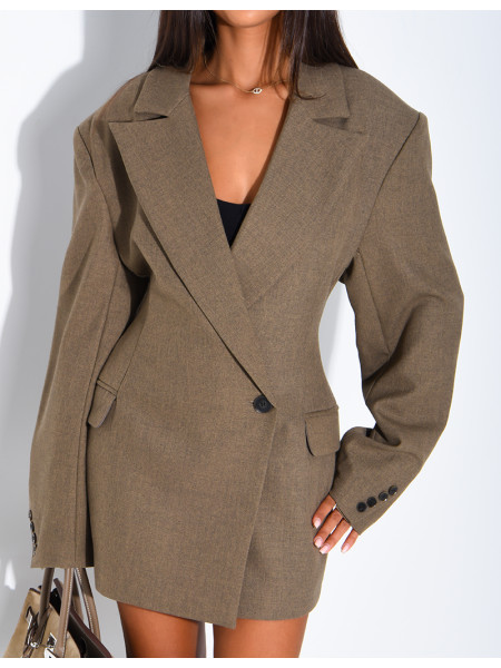 Blazer très ajustée à épaulettes
