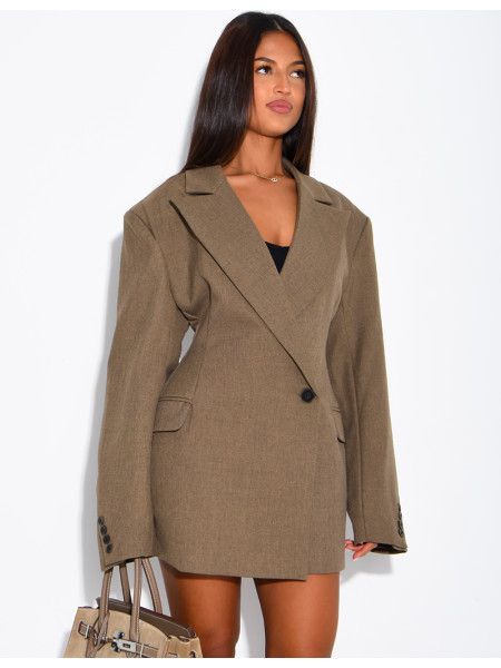 Blazer très ajustée à épaulettes