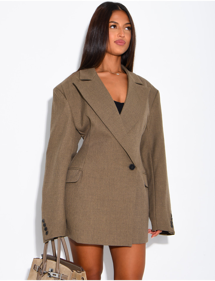 Blazer très ajustée à épaulettes